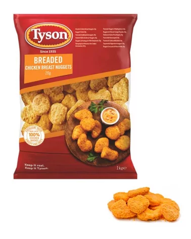 Breaded Chicken Breast Nuggets Pz 3x1 Tyson Kg 3