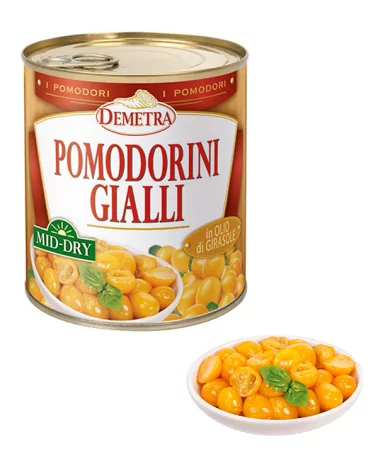 Pomodorini Gialli Semi-sec In Olio Di Girasole Demetra Gr 750