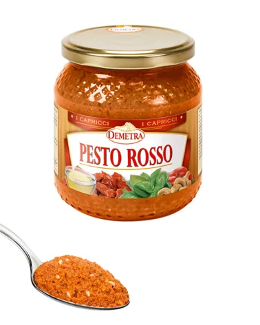 Pesto Rosso Vasetto Di Vetro Demetra Gr 540