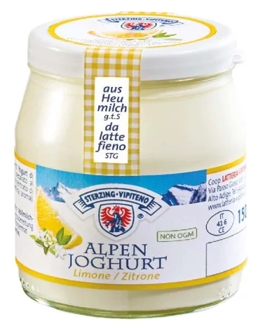 Yogurt Alpen Limone Vasetto Di Vetro Vipiteno Gr 150