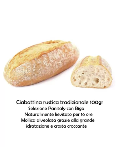 Ciabattina Rustica Precotto Gr 100 Panitaly Pz 36