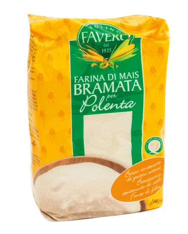 Farina Bramata Da Polenta Bianca Favero Kg 1