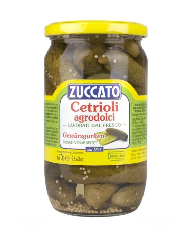 Cetrioli Agrodolce Zuccato Ml 720