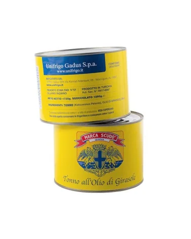 Tonno Skipjack In Olio Di Girasole Latta Scudo Kg 1,73