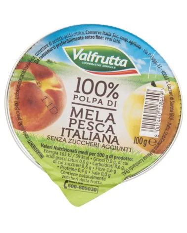 Polpa Frutta Mela-pesca Gr 100 Valfrutta Pz 60