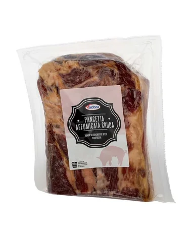 Pancetta Affumicato Cruda Tesa 1-2 Sottovuoto Valdora Kg 1,6