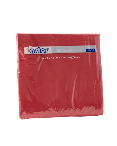 Tovaglioli Rosso 2v. Astor Cm 33x33 Pz 50