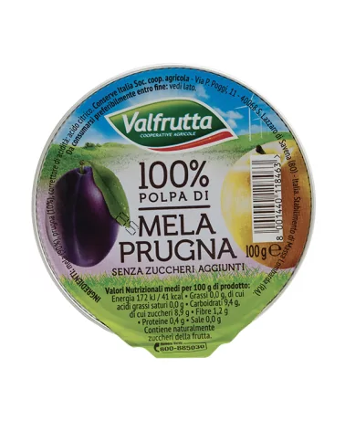 Polpa Frutta Mela-prugna Gr 100 Valfrutta Pz 60