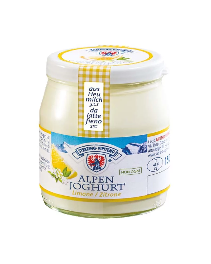 Yogurt Alpen Limone Vasetto Di Vetro Vipiteno Gr 150