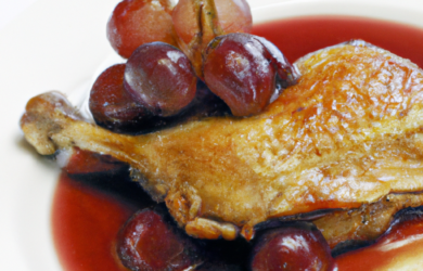 Roast Duck with Red Globe Grape Sauce